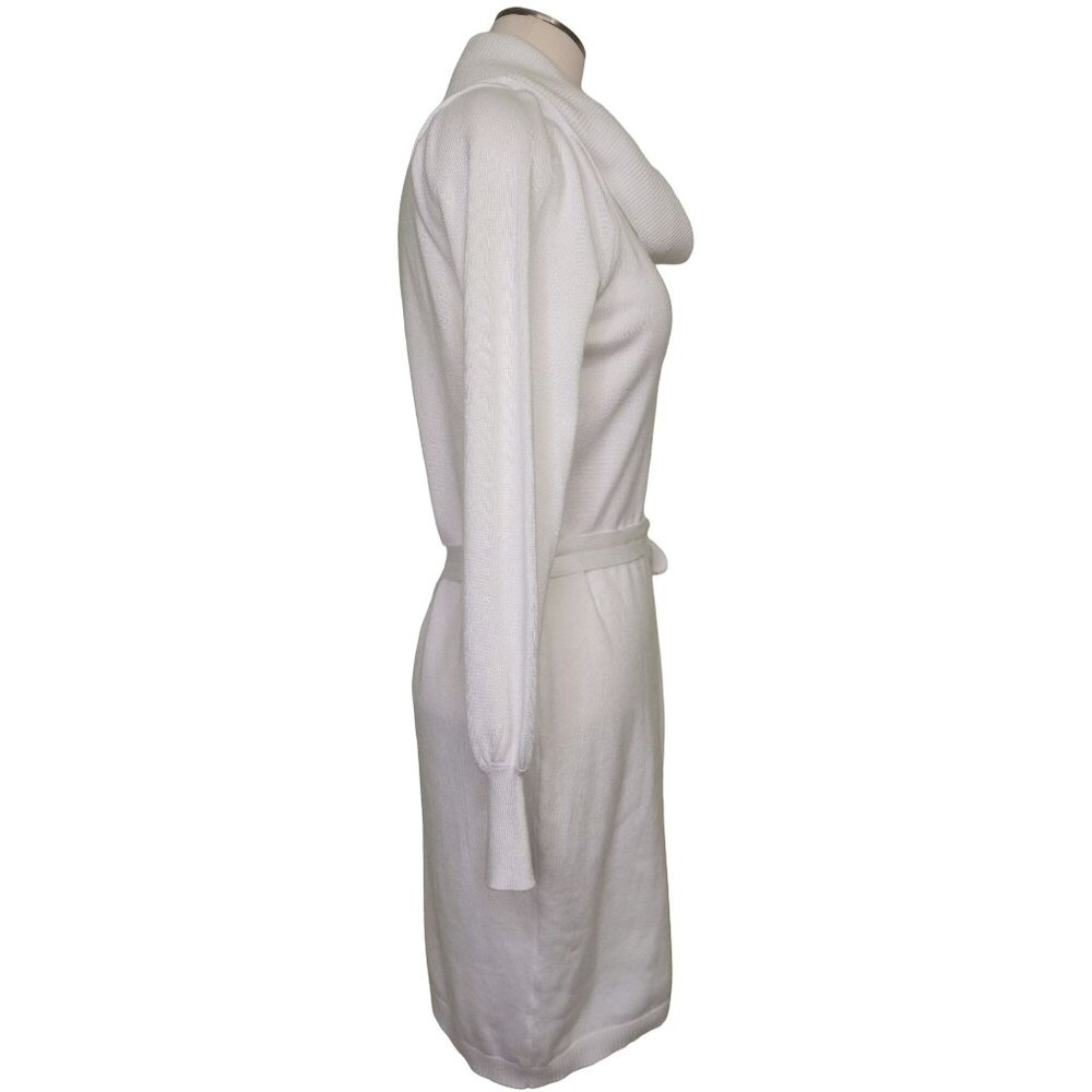 Sam Edelman White Cowl Neck Sweater Dress White Size Medium Chic Fall/Winter - Picture 6 of 15